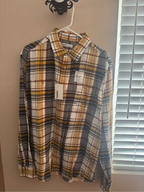 Sonoma Yellow Plaid Button-Down Shirt